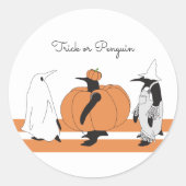 Niedlicher Cartoon Pumpkin Penguin Funny Halloween Runder Aufkleber (Vorderseite)
