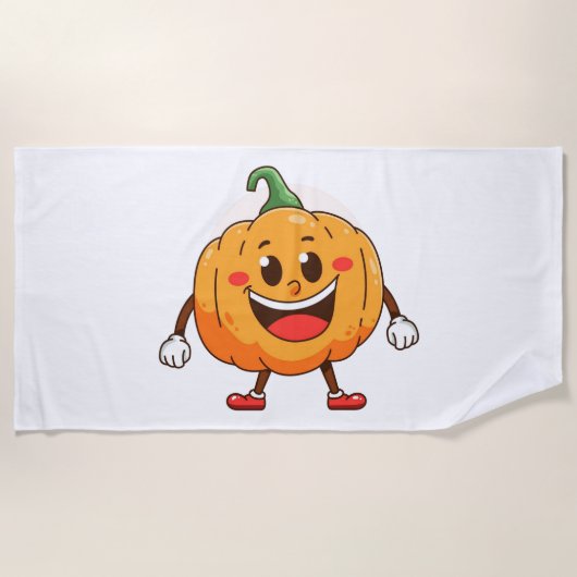 Niedlicher Cartoon Pumpkin Strandtuch (Vorderseite)