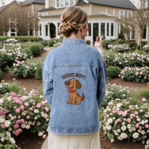 🐶 Niedlicher Cartoon Pup mit Fun Vibes Jeansjacke