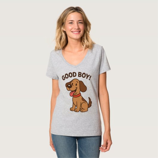 🐶 | Niedlicher Cartoon Pup mit Fun Vibes T-Shirt (Vorderseite Vollansicht)