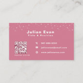 Niedlicher Cartoon QR-Code Glitzer Rosa Hausreinig Visitenkarte (Rückseite)