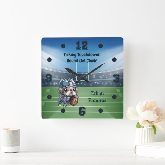 Niedlicher Cartoon Quadratische Wanduhr (Zuhause)