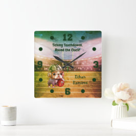 Niedlicher Cartoon Quadratische Wanduhr