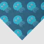 Niedlicher Cartoon Quallen Muster im blauen Meer Seidenpapier (Detail)