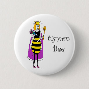 Niedlicher Cartoon Queen Bee Button