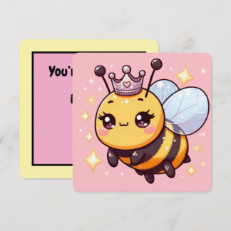 Niedlicher Cartoon Queen Bee Einladung