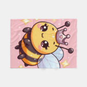 Niedlicher Cartoon Queen Bee Fleecedecke (Vorderseite (Horizontal))