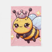 Niedlicher Cartoon Queen Bee Fleecedecke (Vorderseite)