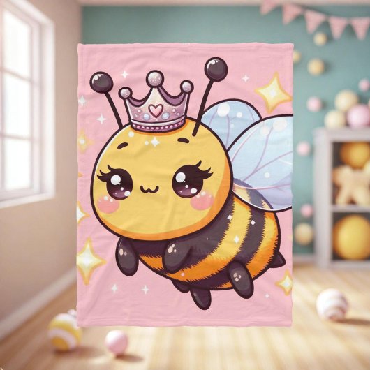 Niedlicher Cartoon Queen Bee Fleecedecke