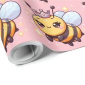 Niedlicher Cartoon Queen Bee Geschenkpapier (Rolleneckpunkt)
