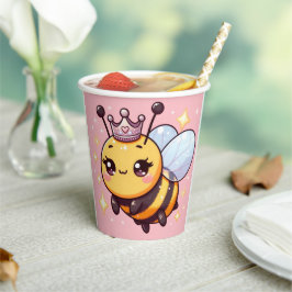 Niedlicher Cartoon Queen Bee Pappbecher
