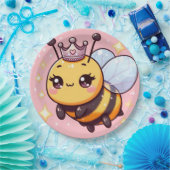Niedlicher Cartoon Queen Bee Pappteller (Party)