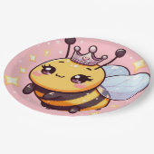 Niedlicher Cartoon Queen Bee Pappteller (Schrägansicht)