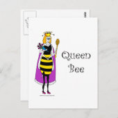 Niedlicher Cartoon Queen Bee Postkarte (Vorne/Hinten)