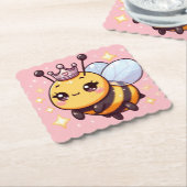 Niedlicher Cartoon Queen Bee Untersetzer (angewinkelt)