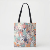 Niedlicher Cartoon Rabbit farbig Tasche (Vorderseite)
