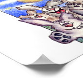 Niedlicher Cartoon Rabbit Full Moon Poster drucken (Ecke)