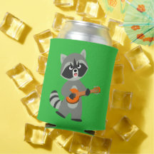Niedlicher Cartoon Raccoon Banjo kann kühlen