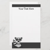 Niedlicher Cartoon Raccoon Briefpapier (Vorne/Hinten)