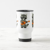 Niedlicher Cartoon Raccoon Playing Guitar Tasse (Mittel)