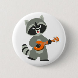 Niedlicher Cartoon Raccoon Spielen Banjo Button