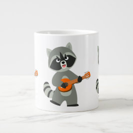 Niedlicher Cartoon Raccoon Spielen Banjo Jumbo-Tasse