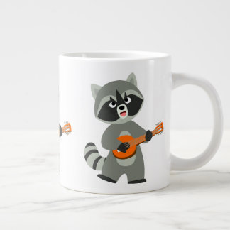 Niedlicher Cartoon Raccoon Spielen Banjo Jumbo-Tasse