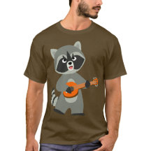 Niedlicher Cartoon Raccoon Spielen Banjo T - Shirt