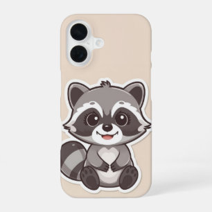 Niedlicher Cartoon Raccoon TelefonCase iPhone 16 Hülle