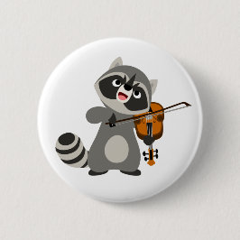 Niedlicher Cartoon Raccoon Violine Button