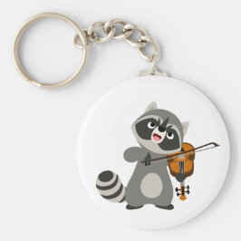 Niedlicher Cartoon Raccoon Violine Schlüsselanhänger