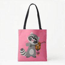 Niedlicher Cartoon Raccoon Violine