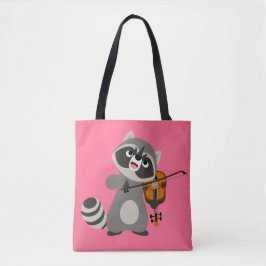 Niedlicher Cartoon Raccoon Violine Tasche