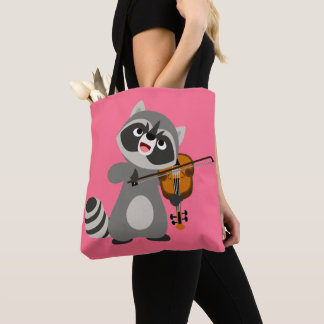 Niedlicher Cartoon Raccoon Violine Tasche
