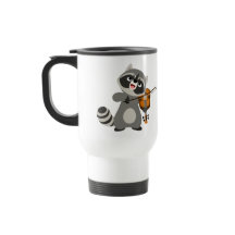 Niedlicher Cartoon Raccoon Violine Tasse