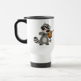 Niedlicher Cartoon Raccoon Violine Tasse