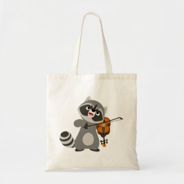 Niedlicher Cartoon Raccoon Violine Tragetasche