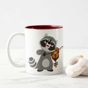 Niedlicher Cartoon Raccoon Violine Zweifarbige Tasse