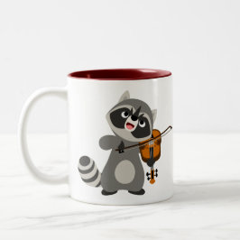 Niedlicher Cartoon Raccoon Violine Zweifarbige Tasse