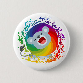 Niedlicher Cartoon Rainbow White Lion Button