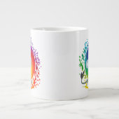 Niedlicher Cartoon Rainbow White Lion Jumbo-Tasse (Vorderseite)