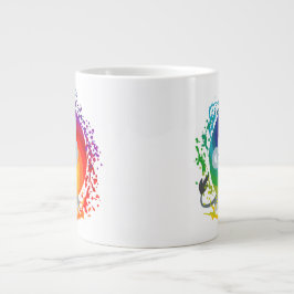 Niedlicher Cartoon Rainbow White Lion Jumbo-Tasse