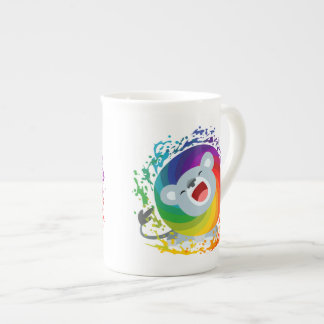 Niedlicher Cartoon Rainbow White Lion Porzellantasse