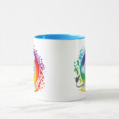 Niedlicher Cartoon Rainbow White Lion Tasse (Zentrum)