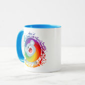 Niedlicher Cartoon Rainbow White Lion Tasse (Vorderseite Links)
