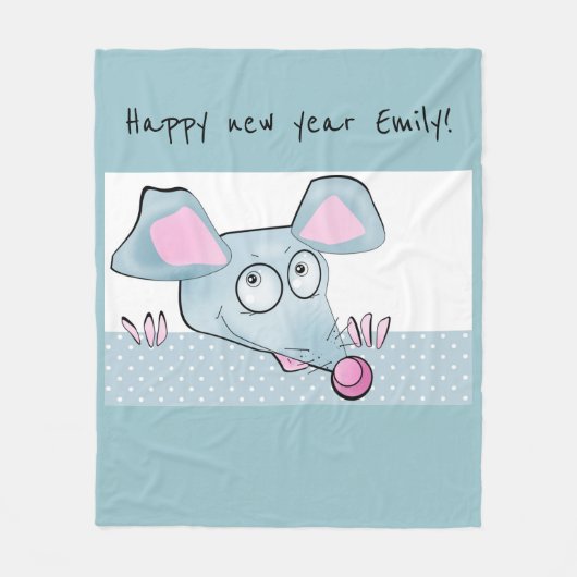 Niedlicher Cartoon Ratte Maus Neujahr 2020 Symbol Fleecedecke (Vorderseite)