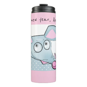 Niedlicher Cartoon Ratte Maus Neujahr 2020 Symbol Thermosbecher
