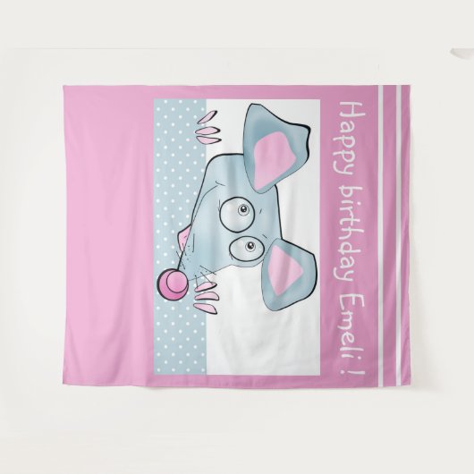 Niedlicher Cartoon Ratte Maus Neujahr 2020 Symbol Wandteppich (Vorderseite (Horizontal))