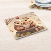 Niedlicher Cartoon Rechteckiger Pappuntersetzer (angewinkelt)