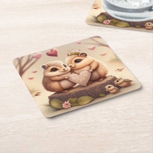 Niedlicher Cartoon Rechteckiger Pappuntersetzer (angewinkelt)